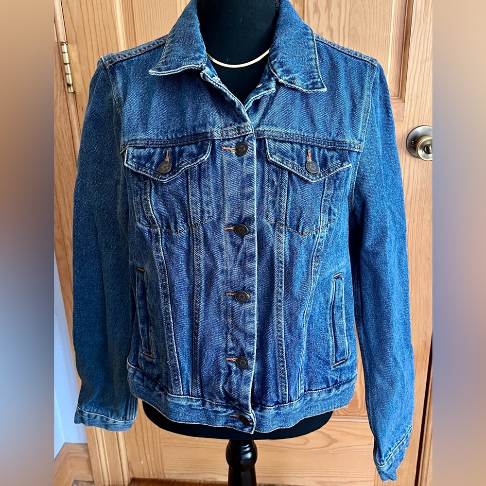 Rare Find C.E. Schmidt Denim Trucker Jacket Women L No Flaw Tractor Supply Heavy